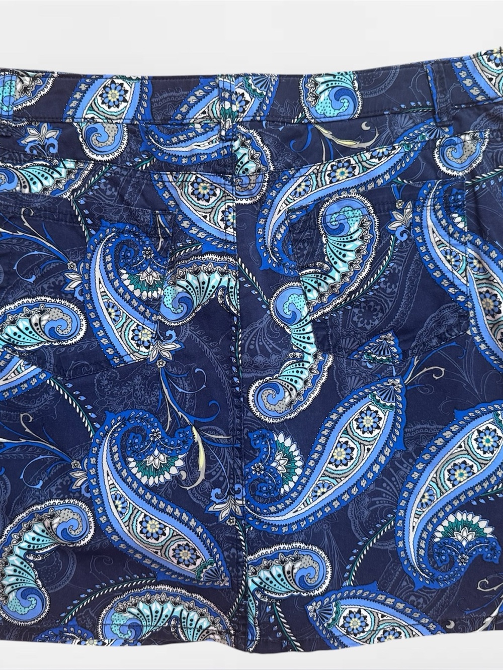 Croft & Barrow Classic Fit Paisley Stretch Skort Size 16 Navy Pockets - Picture 2 of 5